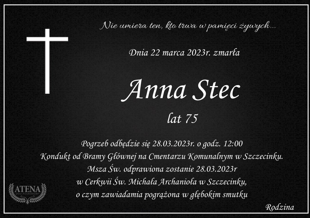 Anna Stec Dom Pogrzebowy ATENA